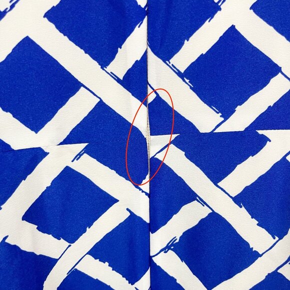 Eliza J Blue Trellis Print Pleated Dress Pockets Business Cocktail Size 18W - Picture 9 of 9